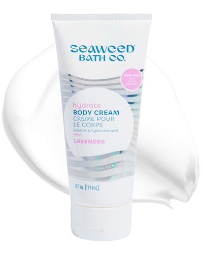 Seaweed Bath Co. Hydrate Body Cream - Lavender - Hydrating Scented Moisturizer for Body and Hands - With Vitamin E, Hyaluronic Acid and Shea Butter for Dry Skin - 6 oz Seaweed Bath Co. Hydrate Body Cream - Lavender - Hydrating Scented Moisturizer for Body and Hands - With Vitamin E, Hyaluronic Acid and Shea Butter for Dry Skin - 6 oz