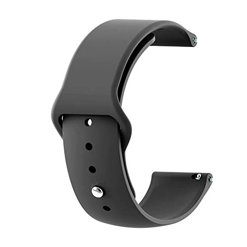 Image of AEETZ 22mm Width Soft Silicon Band Strap Compatible with Samsung Galaxy S3 Frontier, Classic /Galaxy Watch 46mm /Huawei Watch GT2(46mm) /Honor Magic Watch 2(46mm) - Silicon Black