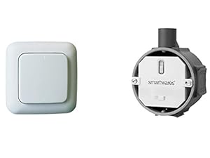 Funk Schalter Set - Funk-Einbauschalter + Funk-Wandschalter, für Leuchten und Geräte bis max. 1000W
