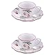 Villa d’Este Home Tivoli 1996 2er Set Espressotassen mit Untertasse 100ml Porzellan Weihnachtsdekor Zweig