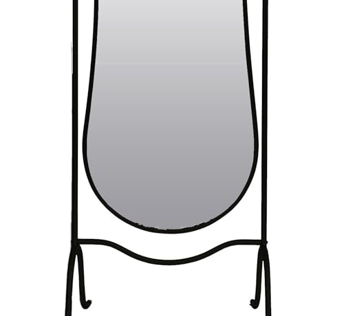 Image of Gharaana Luxe Cheval Metal Full-Length Mirror with Stand for Living Room, Full-Length Mirror for Bedroom | Standing Mirror | Bold Black (63x23x12)