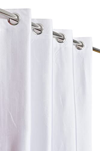 STYLOCASA Polyester Plain Door Curtains 9 feet Long for Bedroom Living Room Curtain, White, Set of 2