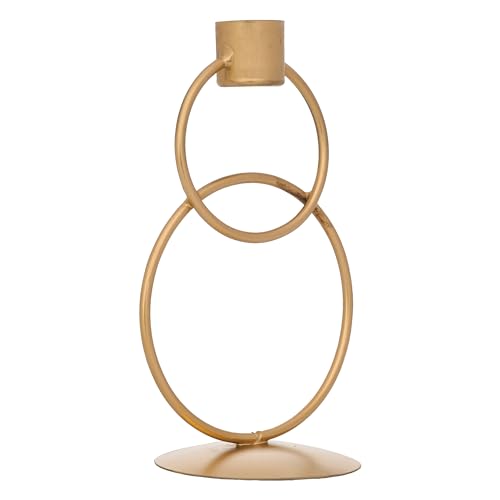 Image of Webelkart Premium Decorative Rings Candlestick Holder for Home and Dining Table Decor /Tealight Candle Holder for Home and Office Decor - (6.5 inches Gold) (Pack of 1)