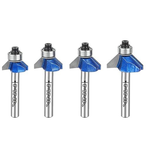 MNA 4 Pcs 45 Degree Chamfer Router Bits Set