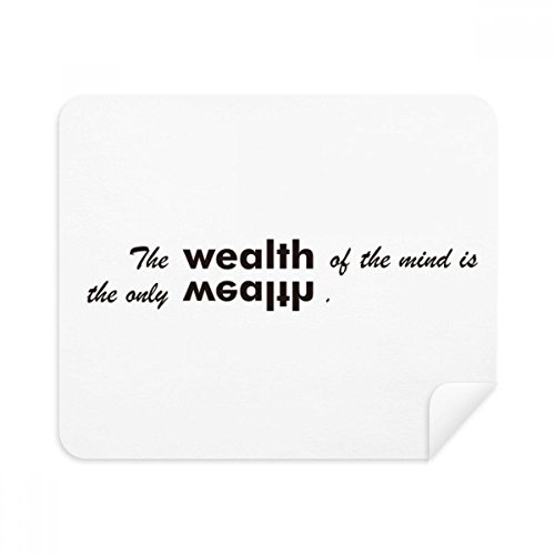 Quote The Wealth of Mind is The Only Wealth Cleaning Cloth Screen Cleaner 2pcs Suede Fabric