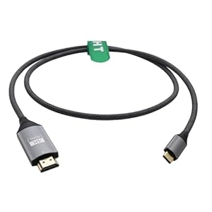 HangTon USB-C auf HDMI-Kabel 4K @ 60Hz für Bildschirmspiegelung, iPhone 15/16, MacBook Pro/Air, Dell, Lenovo, Laptop Telefon zu TV Monitor Projektor Display, grau geflochten, 1,8 m