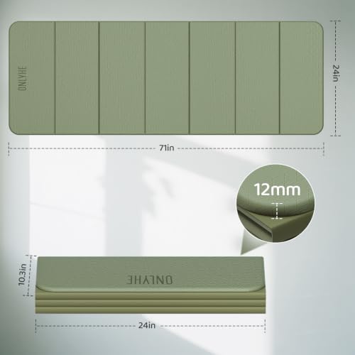 Image of Foldable Yoga Mat (12mm) Exercise Mats for Home Workout,Comfortable and Durable,Thick-Portable Folding Mat,Non Slip,Pilates Mat Thick,Outdoor Use,Meditation,Travel,Camping(71 inchx24 inch x0.47 inch)