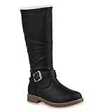 wirklich warme damenstiefel  Warm Gefütterte Damen Stiefel Kunstfell Boots Winterstiefel Schuhe 126198 Schwarz 38 Flandell