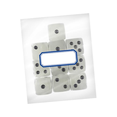 NUOBESTY 10 Stück Spielwürfel Leuchten im Dunkeln Würfel Neuheit Würfel Sechs Seiten Couchtisch Spiel Indoor Outdoor Spiel für Familie Bar Party 16Mm