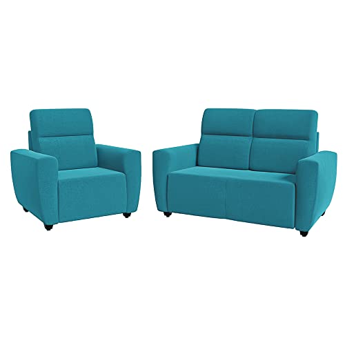 Image of Wakefit Sofa Set | 3 Year Warranty | Sofa 4 Seater, 4 Seater Sofa for Living Room, Wooden Sofa Set, Sofa Set 2+1+1 Seater - Belize(Malphino : Malibu Green)