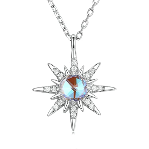 Collier pendentif étoiles argent 925 femme bijoux ras de cou zirconiums transparents YCQYM