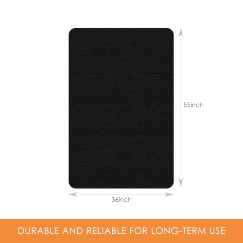 Image of Kuyal Chair mat for Hardwood Floor 36 x 55 inches Rectangle Floor Mats Wood /Tile Protection Mat for Office & Home, Black