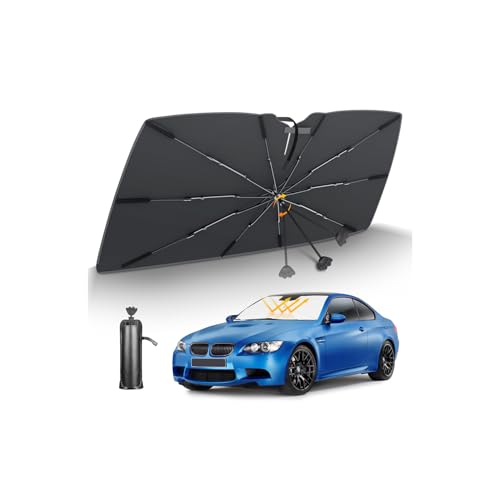 【新設計 完全フィット】 車用サンシェード フロント 360°折れる中棒...