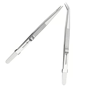 Anneome 2 Stück Edelstahl Präzisions-Laborpinzetten