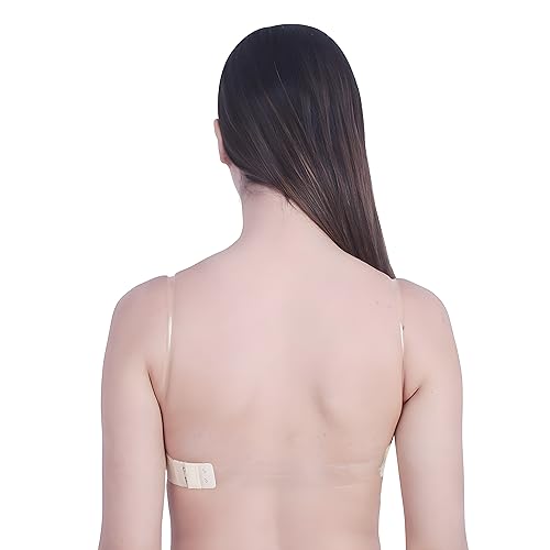 Image of Women's Balconette Bra Transparent Strapless Backless Invisible Clear Back Underwire Pushup Padded Bra Cups Demi