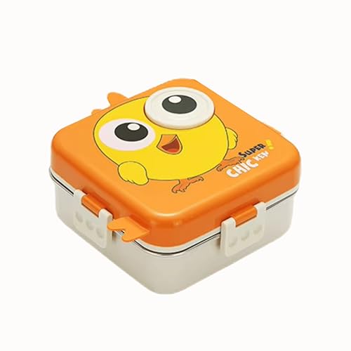 Image of Opullo Mother's Choice Stainless Steel Tiffin Box for School | Steel Lunch Box with Compartments | Stainless Steel Lunch Box for Kids | Big Size Steel Tiffin Boxes for Lunch | 1120 Ml | Orange