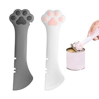 DELAESI Katzenfutter Löffel 2 Stück Katzenlöffel Katzenpfoten Dosenöffner Multifunktions Haustier Dosen Löffel Tierfutterlöffel Futterlöffel