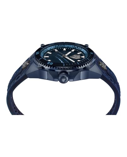 Plein Sport Orologio Analogico Al Quarzo Da Uomo Thunder Force, Ip Blu/Blu - Ps8Ba0624, Cinghia - 2
