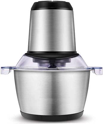 GaxQuly Stainless Steel Electric Meat Mixer Grinders with Bowl for Heavy Kitchen Food Chopper Mixer, Meat, Vegetables, Onion Slicer Garlic Slicer Dicer Food Processor