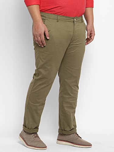 Image of Urbano Plus Men Mid Rise Cotton Regular Fit Casual Chino Pants Stretch