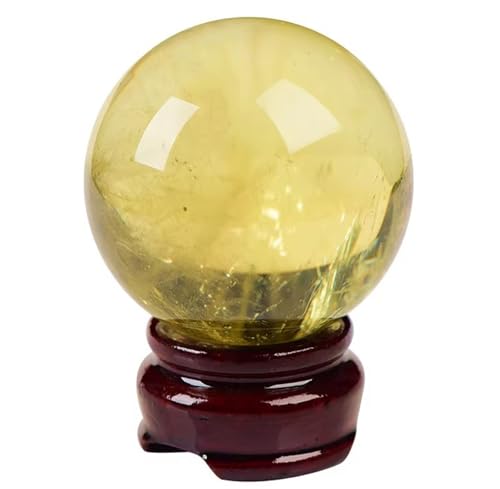 Boule de cristal citrine Feng Shui jaune 30mm pour maison et bureau
