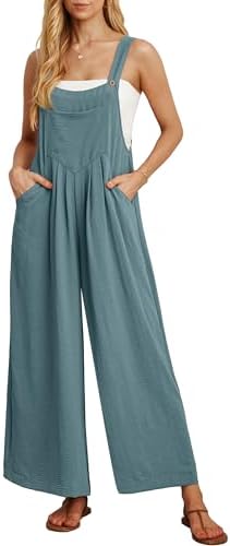IWOLLENCE Women's Summer Jumpsuits Boho Wide Leg Overalls Casual ...