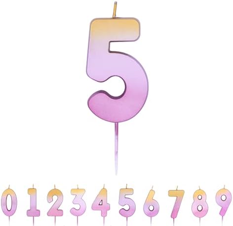 Pioneer Party Candle, Age One Cake Candle, 1st First Birthday Candles, 15851, Rose Gold Ombre