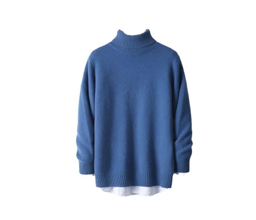 Men's High Collar Wool Sweater Men Thick Keep Warm Pullover Jumper Loose Knitted Sweater