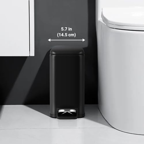 Basurero de baño pequeño con pedal y tapa, acero inox miniatura 3