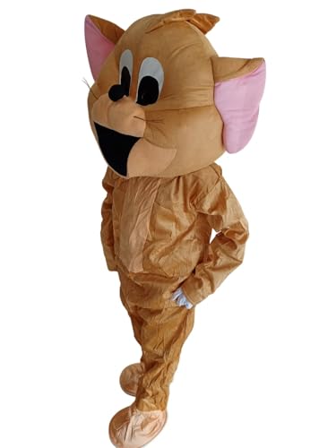 Image of BookMyCostume Buy Jerry Cartoon Mascot Costume for Theme Birthday Party & Events | Adults | Full Size Adults, Brown