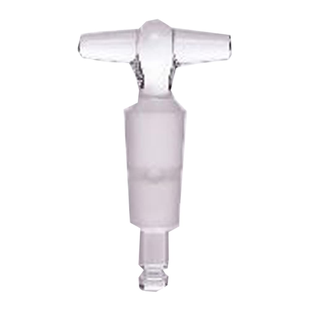 Kemtech America S511740 Synthware Stopcock with Solid Glass Plug, T-Bore, Glass, Bore 4mm, Plug Size 17/40