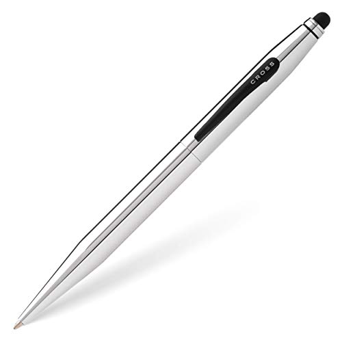 CROSS Tech2 Chrome - Stylo bille et stylet pour Smartphone - Stylo à bille double fonction 2 en 1 - Écrin classique et recharge noire incluse