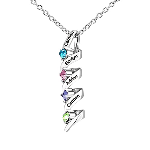 Yitoes Collana Personalizzata Argento Sterling con Nome Inciso Madre...