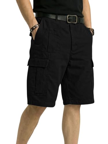 Image of GRECIILOOKS Men'S Cotton Cargo Shorts, Lightweight Half Pant Elastic Waist Casual Summer Shorts with Pockets