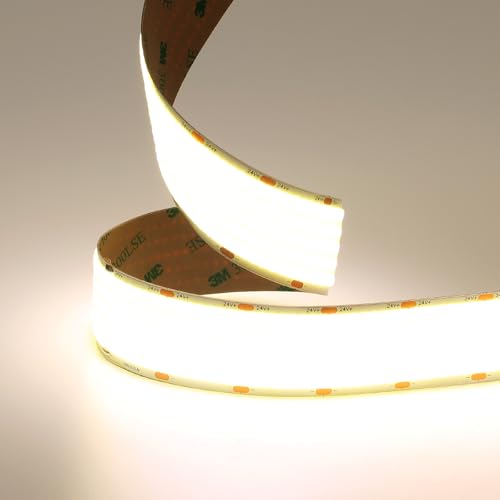 JOYLIT 30MM Wide COB LED Strip Lights 24V Natural White 4000K 16.4FT/5M 8000LEDs 22000LM Ultra Bright, 5 Rows LED Tape Light CRI 90+ 160W Dimmable Indoor Light Strip for Commercial, Home, Industrial