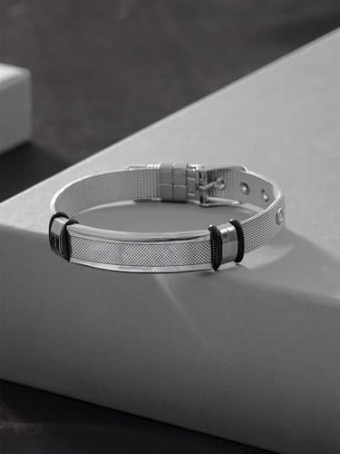 Yellow Chimes Western Style Cross Design Printed Causal Wear Wristband Opening Bracelet for Men and Boys