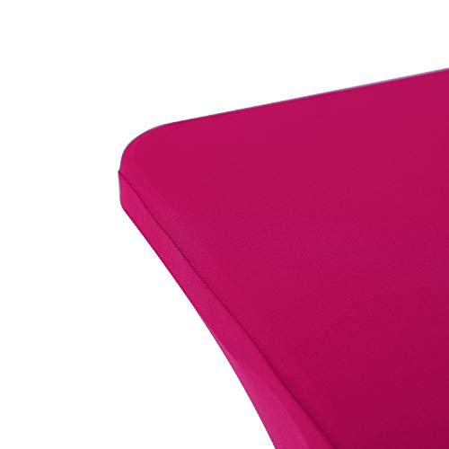 Image of Peomeise 2PCS 6FT Spandex Table Cover Rectangular Stretch Spandex Tablecloth (Fuchsia,6FT)