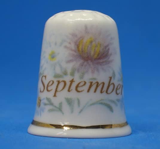 Porcelain China Thimble - Flower of The Month - September