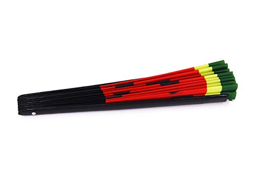 Amajiji Large Folding Fan, Chinease/Japanese Bamboo And Nylon-Cloth Folding Hand Fan, Hand Folding Fans For Women/Men, Hand Fan Festival Fan Gift Fan Craft Fan Folding Fan Dance Fan (Watermelon) #TOP7