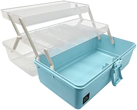 beLaxed Craft Organizers and Storage Box, 3-Layers Multifunctional Plastic Sewing Organizing Box with Handle, for Medicine, Art Supply, Makeup, Nail, Hair Accessories, Perfect Organizer Bins for Room