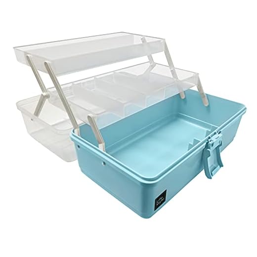 Calogy Organizadores artesanales y Caja de Almacenamiento, Caja organizadora de Costura de plástico Multifuncional de 3 Capas de 13 Pulgadas con asa