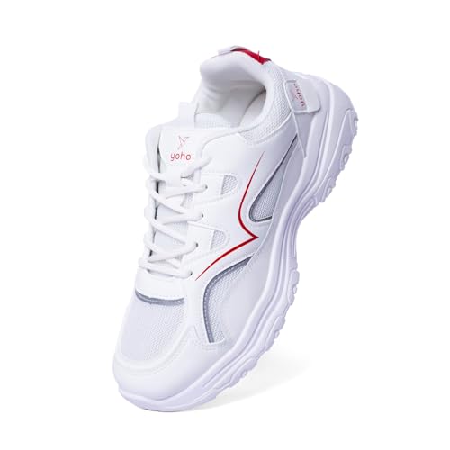 Image of YOHO Tempo Chunky Sneakers for Women | Stylish, Lightweight, Casual, Shock Aborbing Sports Shoes for Woman /Girls | Walking, Running, Gym & Everyday Use -0900