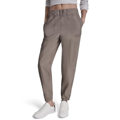 Image of DKNY Women's High Rise Bungee Waist Seamed Jogger with Pockets