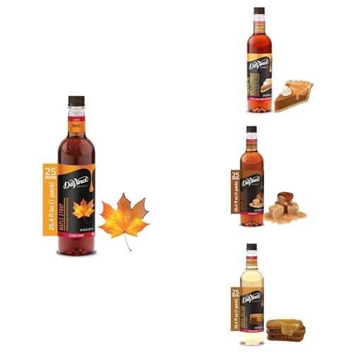 DaVinci Gourmet Fall Favorite Variety Pack, Pumpkin Pie, Maple, Cookie Butter, Brown Sugar, 25.4 Fl Oz (Pack of 4)