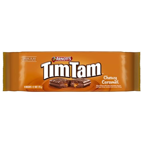 Arnotts Tim Tam Biscuits Bars with Milk Chocolate Flavour Coating Chewy Caramel 175g