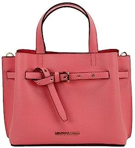 Michael Kors Emilia Small Triple Compartment Satchel Crossbody, Grapefruit/Gold