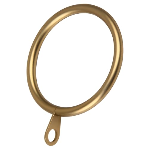Manysky Curtain Rings with Flat Eyelets 48 Pack Metal Drapery Rings Curtain Hanging Rings for Pinch Pleat Curtains Panels 1.5 Inch I D Drape Rings Fits Up to 1.2 in Curtains Rod Warm Gold