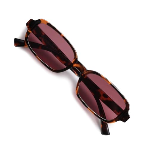 Image of VANLINKER Retro Rectangle Polarized Sunglasses for Women Men Small 90s Style Vintage Trendy Narrow Rectangular Frame VL9813