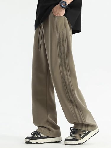 Men's Pants Spring Fall American Striped Casual Sport Wide-Leg Straight-Leg Loose Trouser for Men4