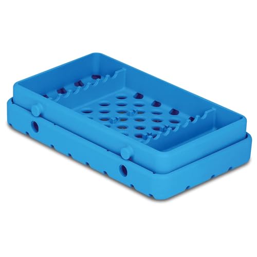 Practicon Cool Cassette 2 Silicone Autoclave Cassette for Dental Instruments, Size 7 Instrument Tray, Blue